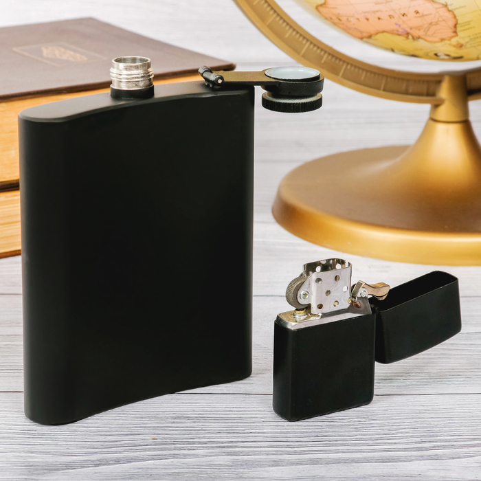 Подарочный набор "Победитель", фляжка 210 мл, зажигалка