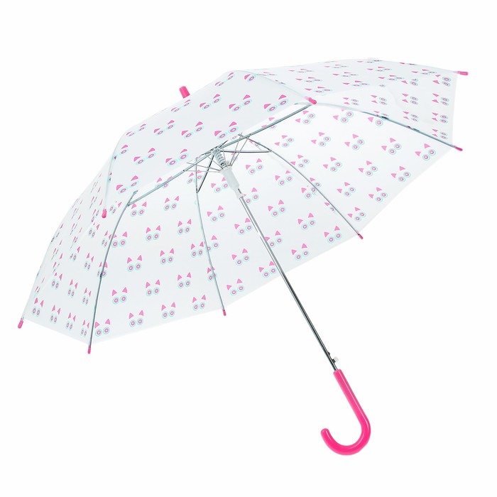 Зонт детский полуавтоматический "Котики", r=45,5см, цвет зелёный