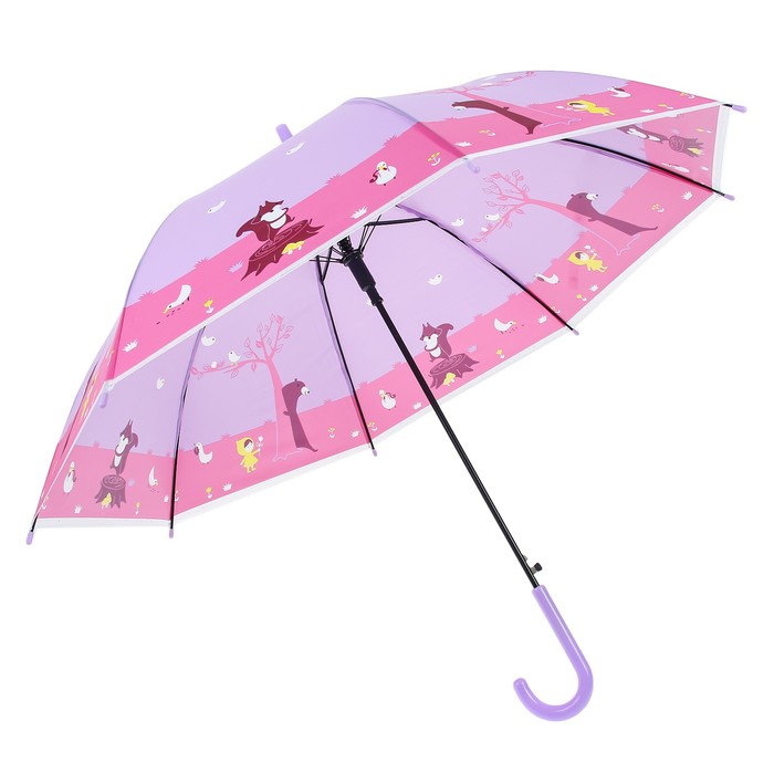 Зонт детский полуавтоматический "Красная шапочка", r=46см, цвет сиреневый