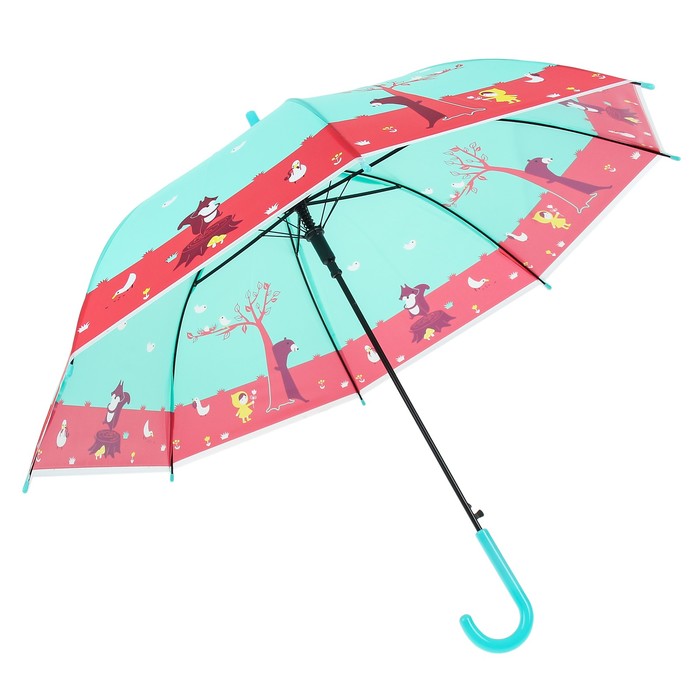 Зонт детский полуавтоматический "Красная шапочка", r=46см, цвет мятный