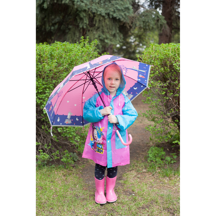 Зонт детский "Красная шапочка", полуавтоматический, цвет розовый