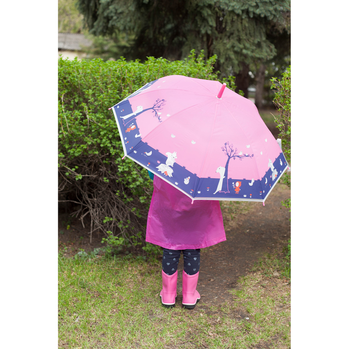 Зонт детский "Красная шапочка", полуавтоматический, цвет розовый