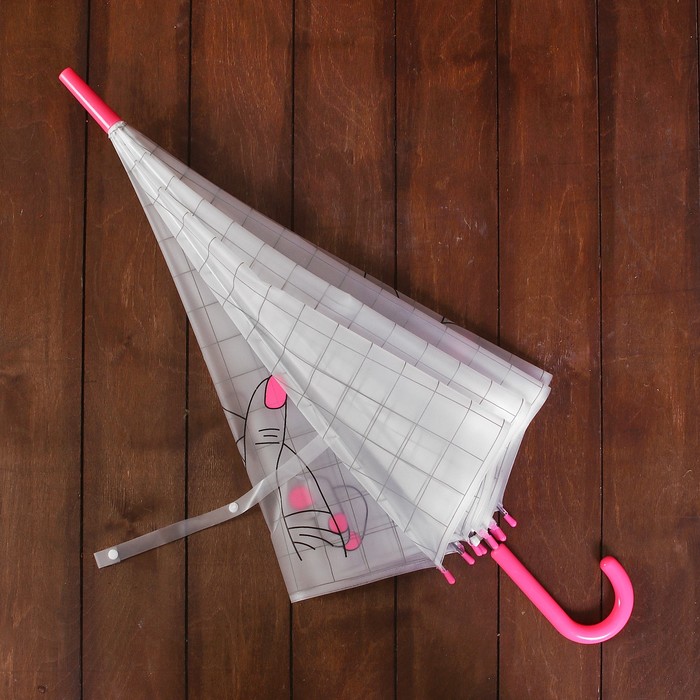 Зонт детский "Щелчок", полуавтоматический, r=45см, цвет розовый