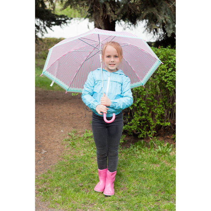 Зонт детский "Вишенка", полуавтоматический, r=45см, цвет розовый