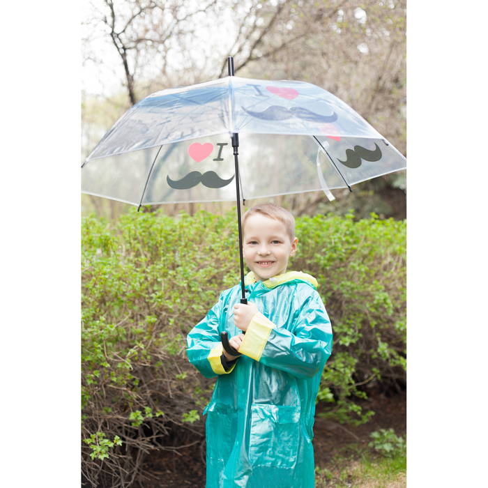 Зонт детский "Усы", полуавтоматический, r=45см, цвет чёрный