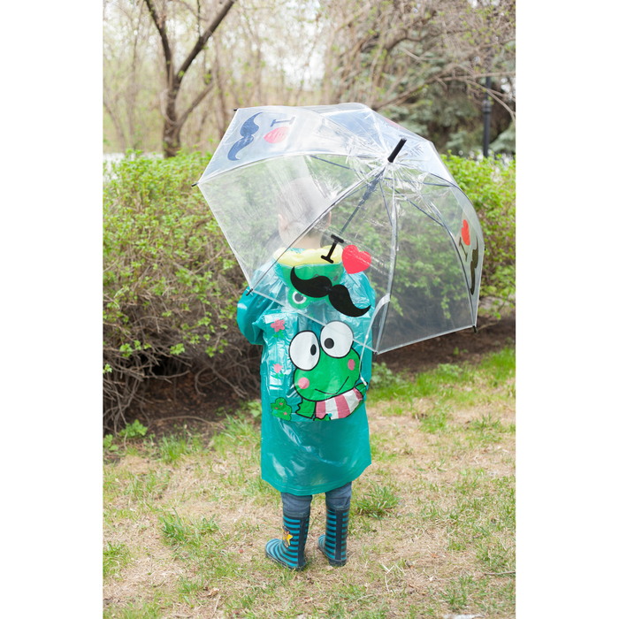 Зонт детский "Усы", полуавтоматический, r=45см, цвет чёрный