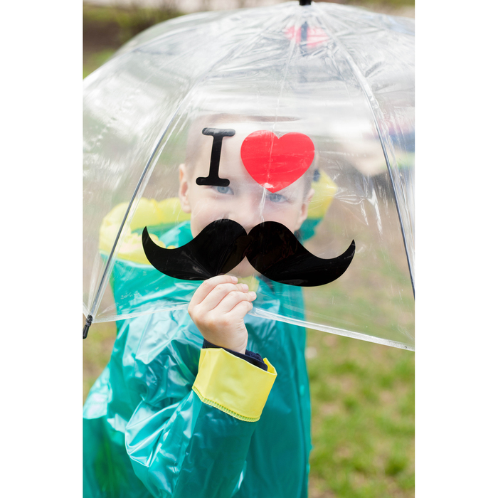 Зонт детский "Усы", полуавтоматический, r=45см, цвет чёрный