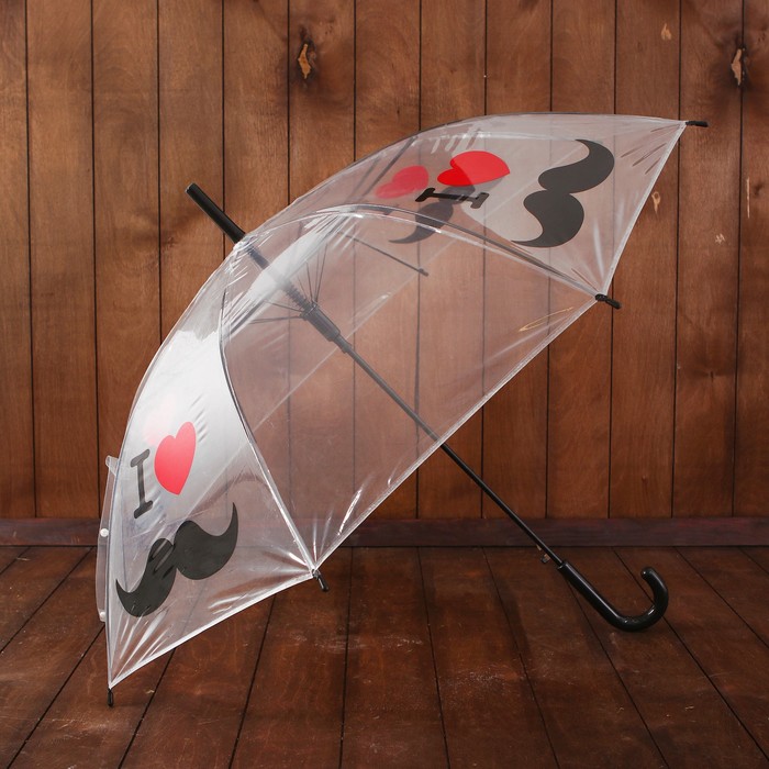 Зонт детский "Усы", полуавтоматический, r=45см, цвет чёрный