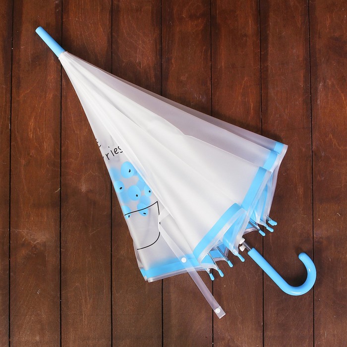 Зонт детский "Черника", полуавтоматический, r=45см, цвет голубой