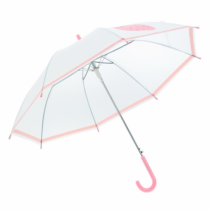 Зонт детский полуавтоматический "Клубника", r=45см, цвет розовый
