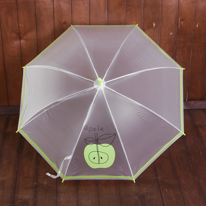 Зонт детский "Яблочко", полуавтоматический, r=45см, цвет зелёный