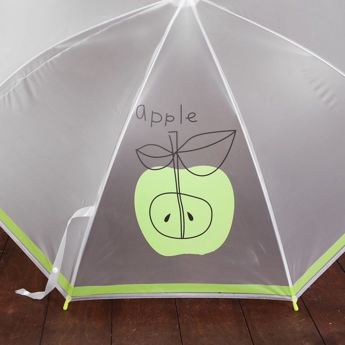 Зонт детский "Яблочко", полуавтоматический, r=45см, цвет зелёный