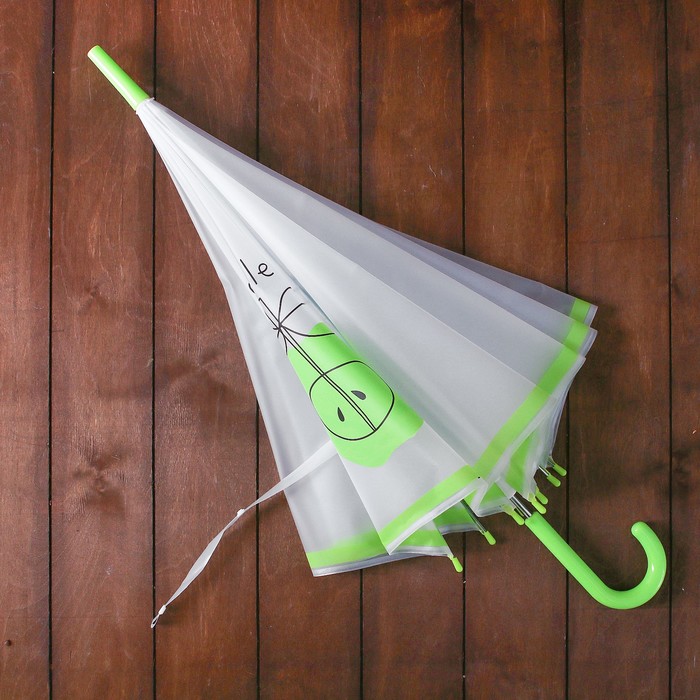 Зонт детский "Яблочко", полуавтоматический, r=45см, цвет зелёный