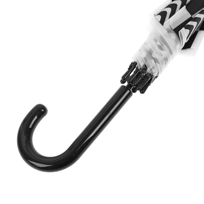 Зонт детский "Волны и квадраты", полуавтоматический, r=45см, цвет чёрный/белый