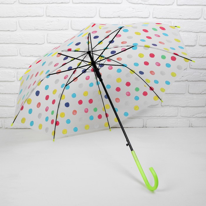 Зонт детский полуавтоматический "Кружочки", r=43см, цвет МИКС