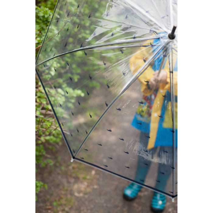 Зонт детский полуавтоматический "Киты", r=43см, цвет прозрачный/синий