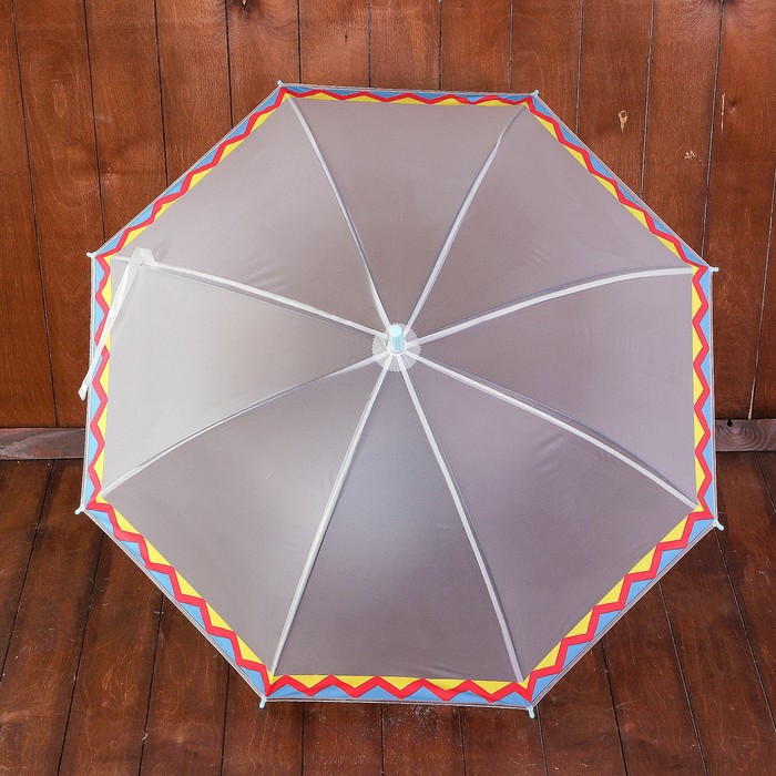Зонт детский полуавтоматический "Ацтекские рисунки", r=45см, цвет прозрачный