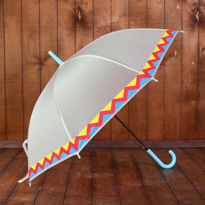 Зонт детский полуавтоматический "Ацтекские рисунки", r=45см, цвет прозрачный