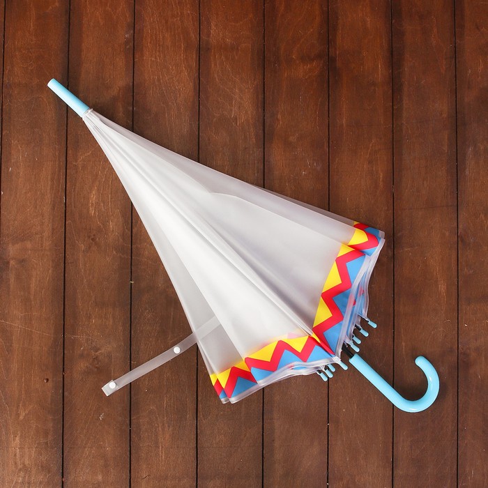 Зонт детский полуавтоматический "Ацтекские рисунки", r=45см, цвет прозрачный