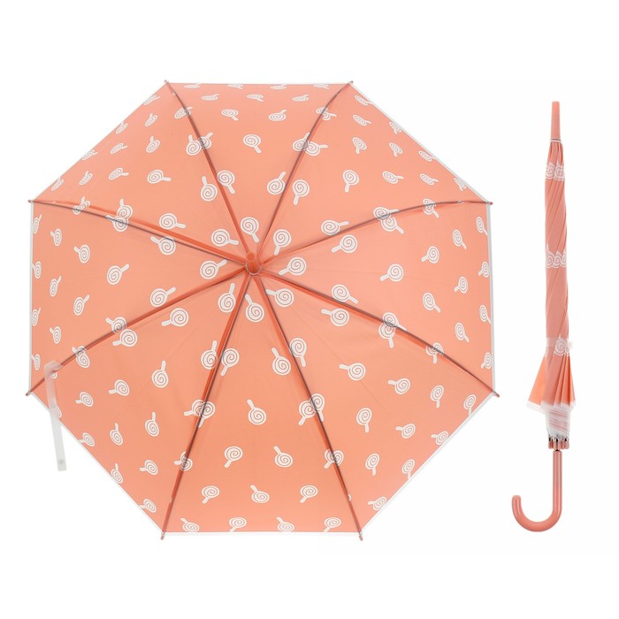 Зонт детский полуавтоматический "Леденцы", r=45см, цвет розовый