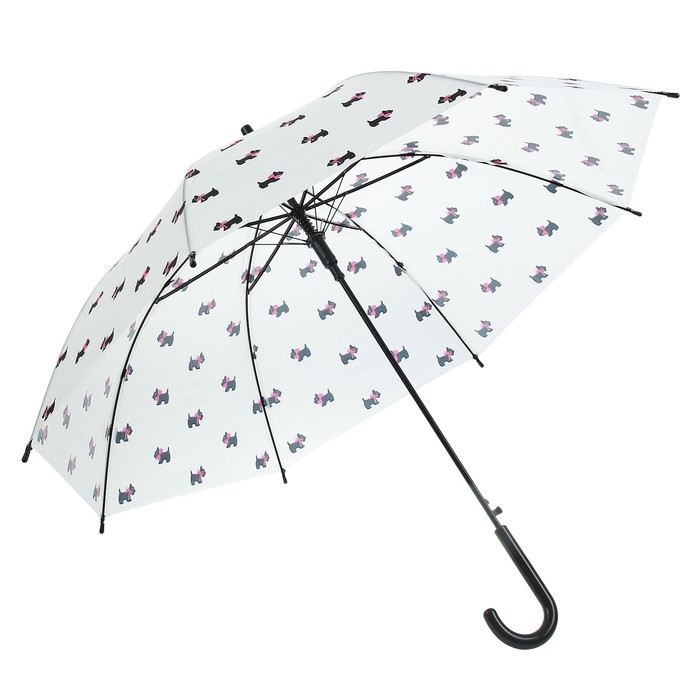 Зонт детский "Собачки", полуавтоматический, r=45см, цвет чёрный
