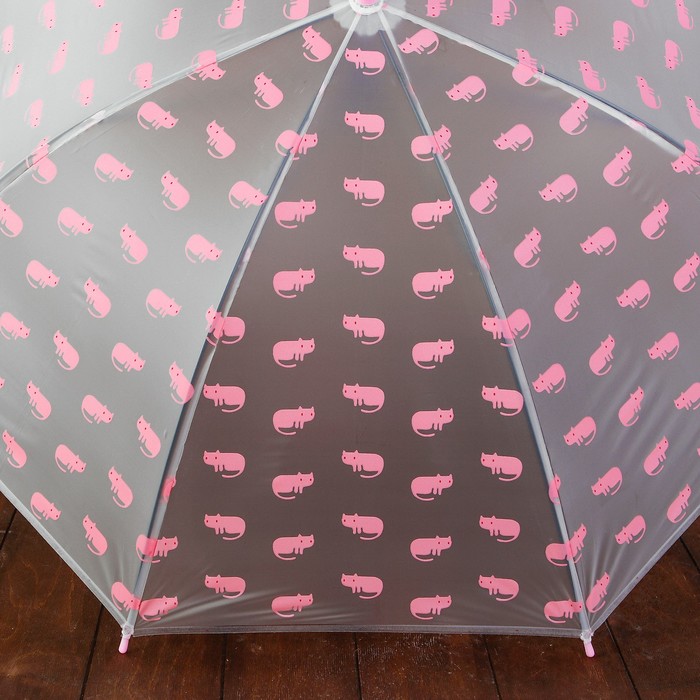 Зонт детский полуавтоматический "Котята", r=45 см, цвет розовый