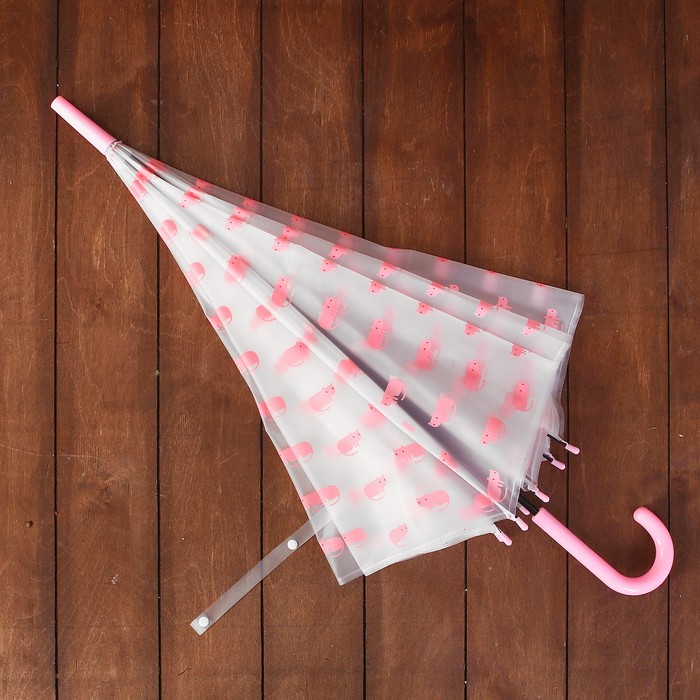 Зонт детский полуавтоматический "Котята", r=45 см, цвет розовый