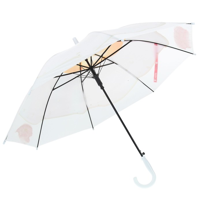 Зонт детский "Глазунья", полуавтоматический, со свистком, r=32,5см, цвет белый