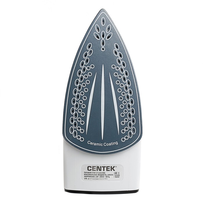 Утюг Centek CT-2344, 2400Вт, керамическая подошва, мощный паровой удар, самоочистка, красный