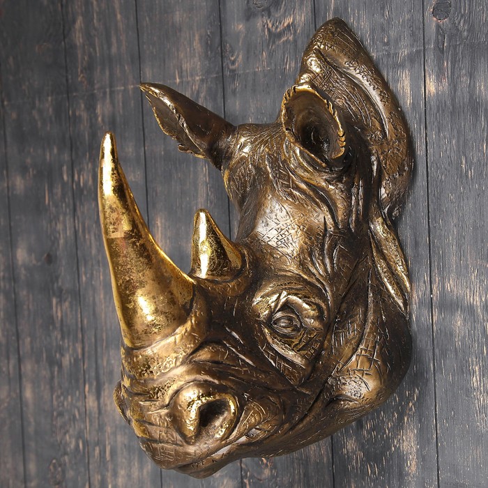 Подвесной декор "Голова Носорога" бронза, 45см