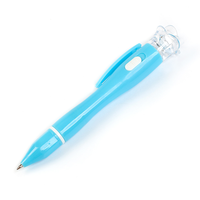 Ручка шариковая-прикол МИКС Роза с фонариком