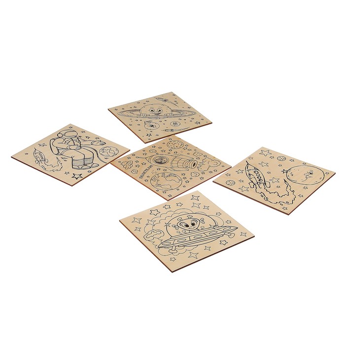 Набор для выжигания по дереву "Космос" 5 шт., 15 х 15 см