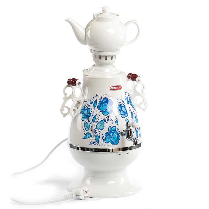 Самовар Centek CT-0091 A, 4 л, 2300 Вт, LED индикатор, керамический заварник, белый