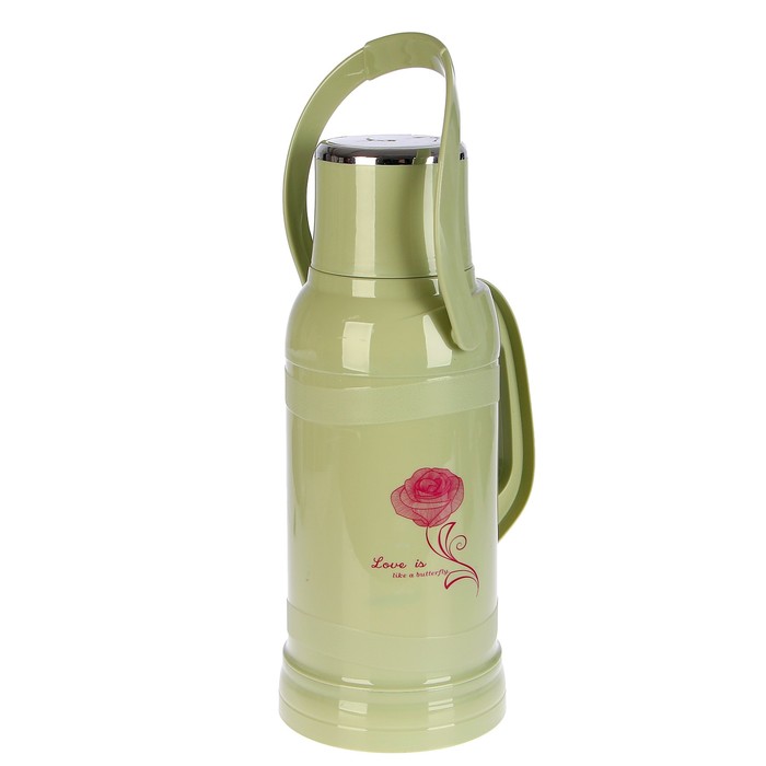 Термос 3200 мл «Цветы», 2 ручки, 1 кружка, микс, 22х42 см