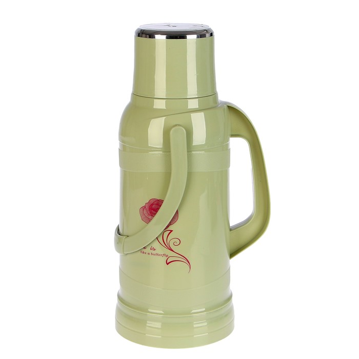 Термос 3200 мл «Цветы», 2 ручки, 1 кружка, микс, 22х42 см