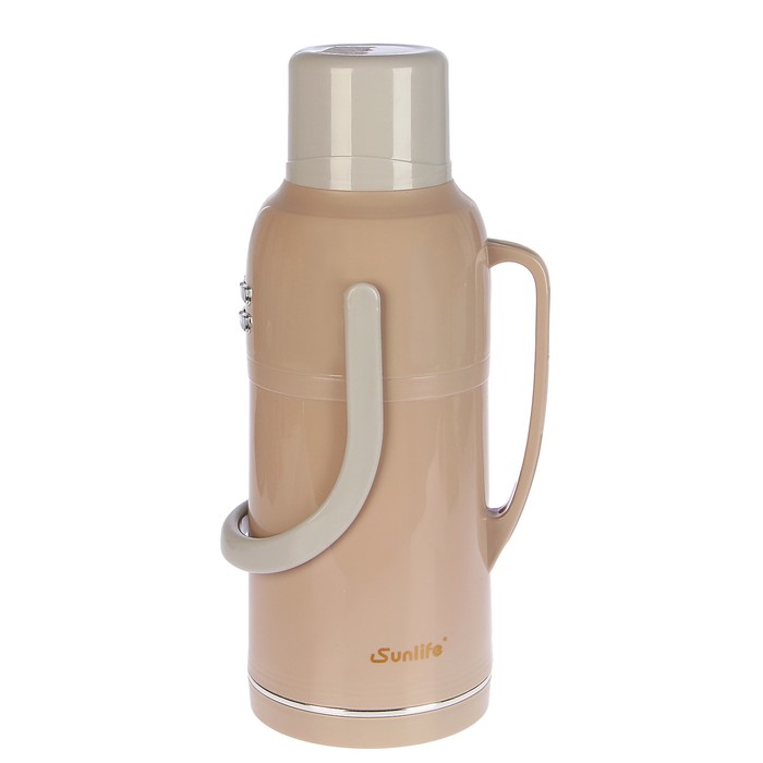 Термос 3200мл, 2 бантика, с ручкой, 1 кружка, микс, 22*42см