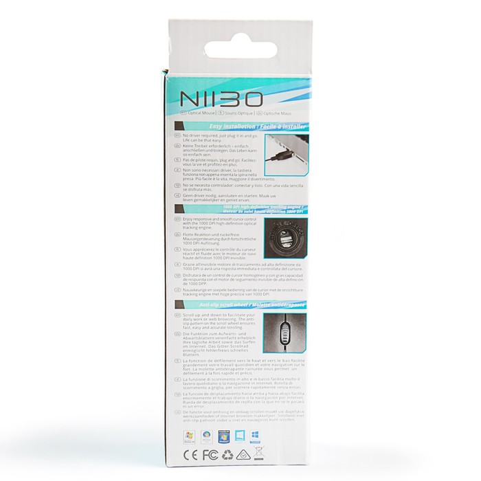 Мышь проводная Rapoo N1130, grey