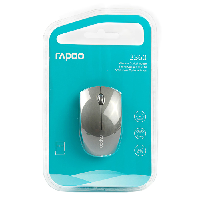 Мышь беспроводная Rapoo 3360, grey