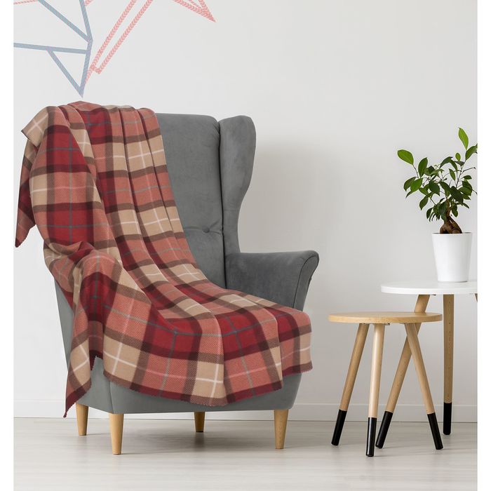 Плед "Экономь и Я" Коричневая клетка 150х180 см, пл. 150 г/м², 100% п/э