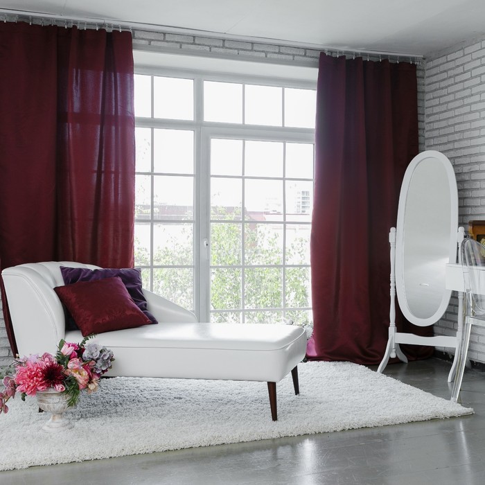 Штора портьерная "Этель" 220х280 см Дамаск CRABAPPLE SOLID,100% п/э