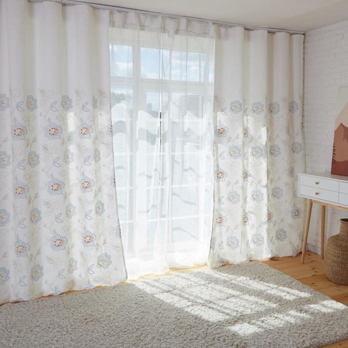 Штора портьерная с вышивкой"Этель" 200х270 см Будуар,100% п/э