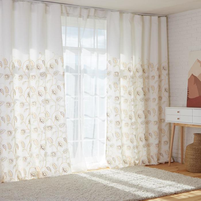 Штора портьерная с вышивкой"Этель" 200х270 см Морокко,100% п/э