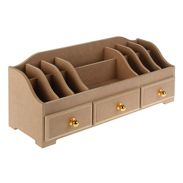 Комодик для косметики с 3 ящиками, неокрашенный, 60х25х20см