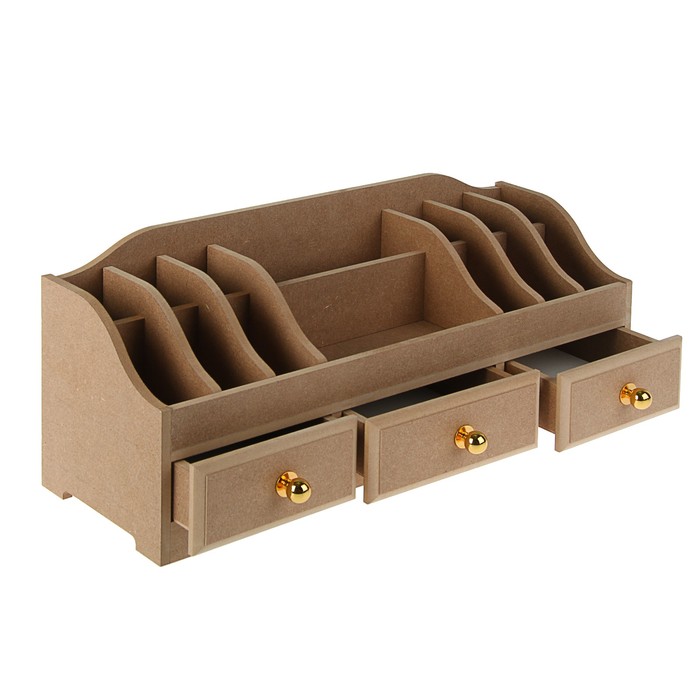 Комодик для косметики с 3 ящиками, неокрашенный, 60х25х20см