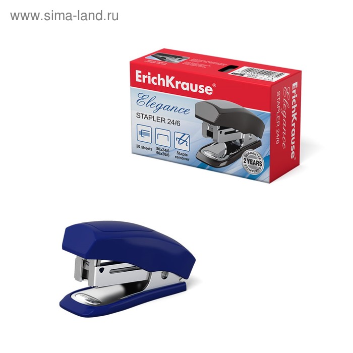 

Степлер ErichKrause Elegance mini, № 24/6, 26/6, до 20 листов, микс