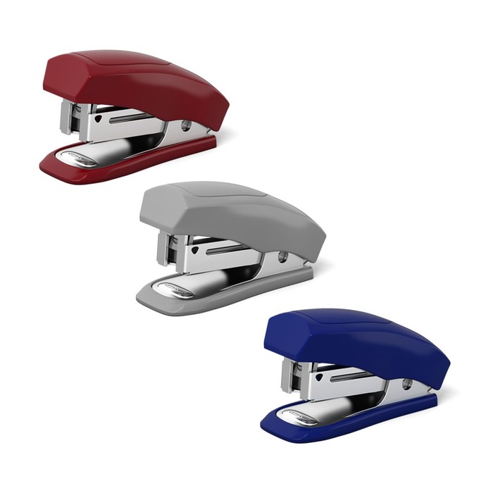 Степлер мини №24/6, 26/6 до 20 листов Erich Krause Elegance, вмещает до 50 скоб, глубина закладки бумаги до 25мм, микс