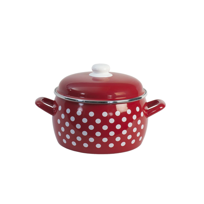 Кастрюля глубокая эмалированная 1,7 л Горох       УЦЕНКА