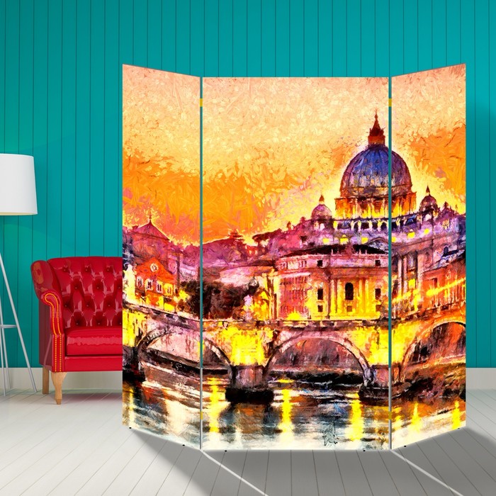 Ширма "Вечерний город" 160 × 160см