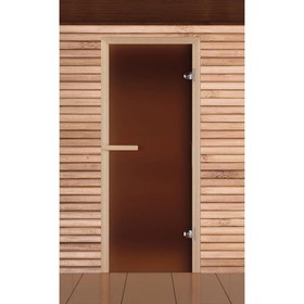 Дверь для бани и сауны стеклянная 'Бронза', размер коробки 190×70см, 6мм Ош