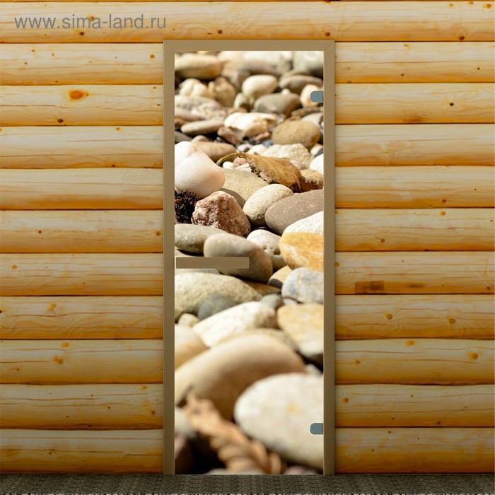 

Дверь для бани и сауны "Камни", 190 х 67 см, с фотопечатью 6 мм Добропаровъ